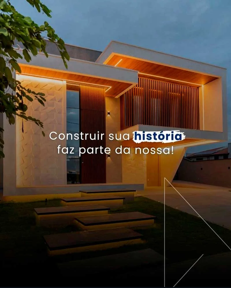 Imagem de apresentação da Aurum com fachada residencial iluminada