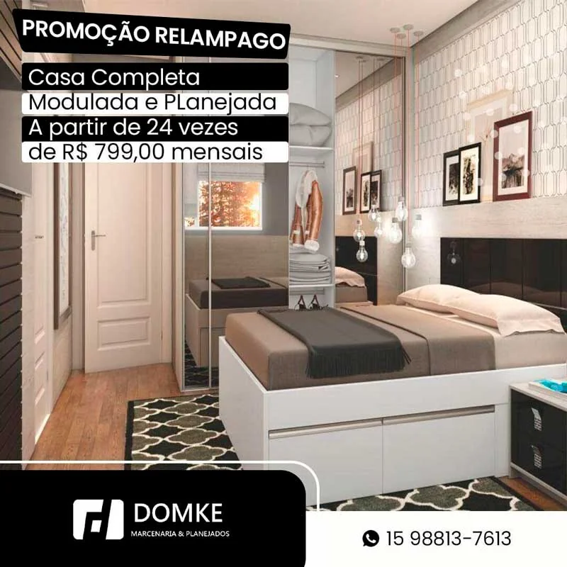 Material promocional da Domke com ambiente de quarto