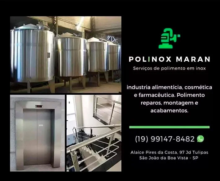 Apresentação da Polinox Maran com tanques, corrimãos e peças metálicas